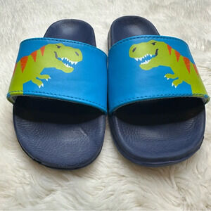 Hatley Slide Sandals Dinosaur Blue & Green Size 1